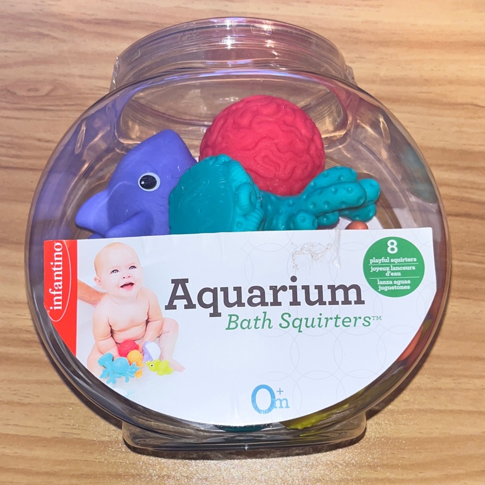 Infantino Aquarium Bath Squirters - Red, Blue, Purple